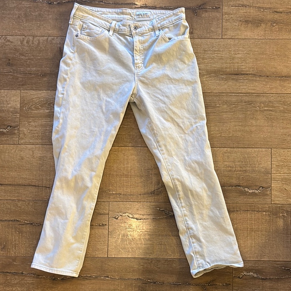 Ag Adriano Goldschmied Cream Ankle Cropped Jeans